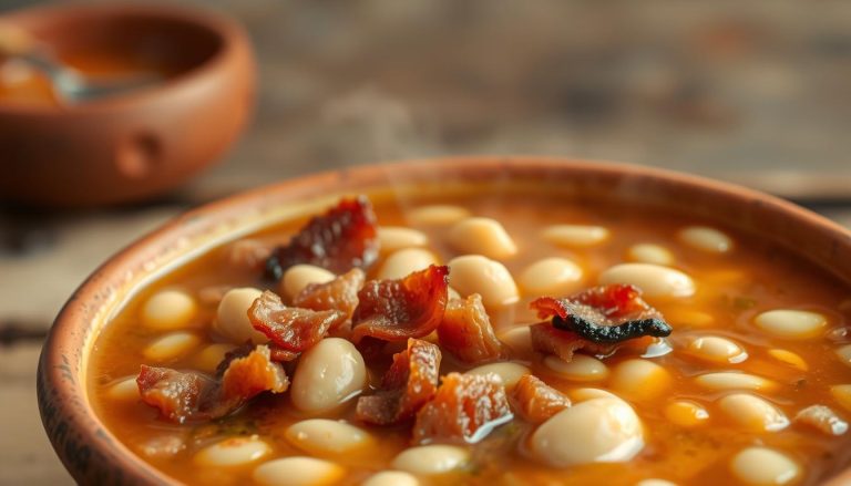 Fagioli con le cotiche: Bean and bacon soup.