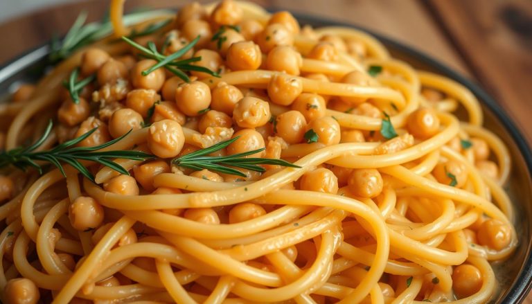 Pasta e ceci: Pasta with chickpeas.