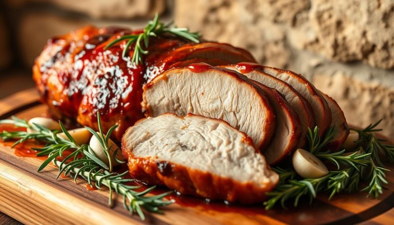 Pork loin San Marino style: Often roasted with local herbs.