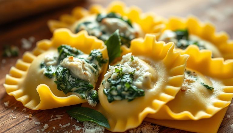Ravioli sammarinesi: Ravioli stuffed with spinach and ricotta cheese.
