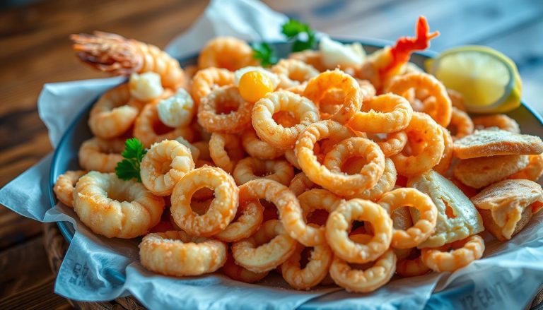 Fritto misto: Mixed fried seafood.