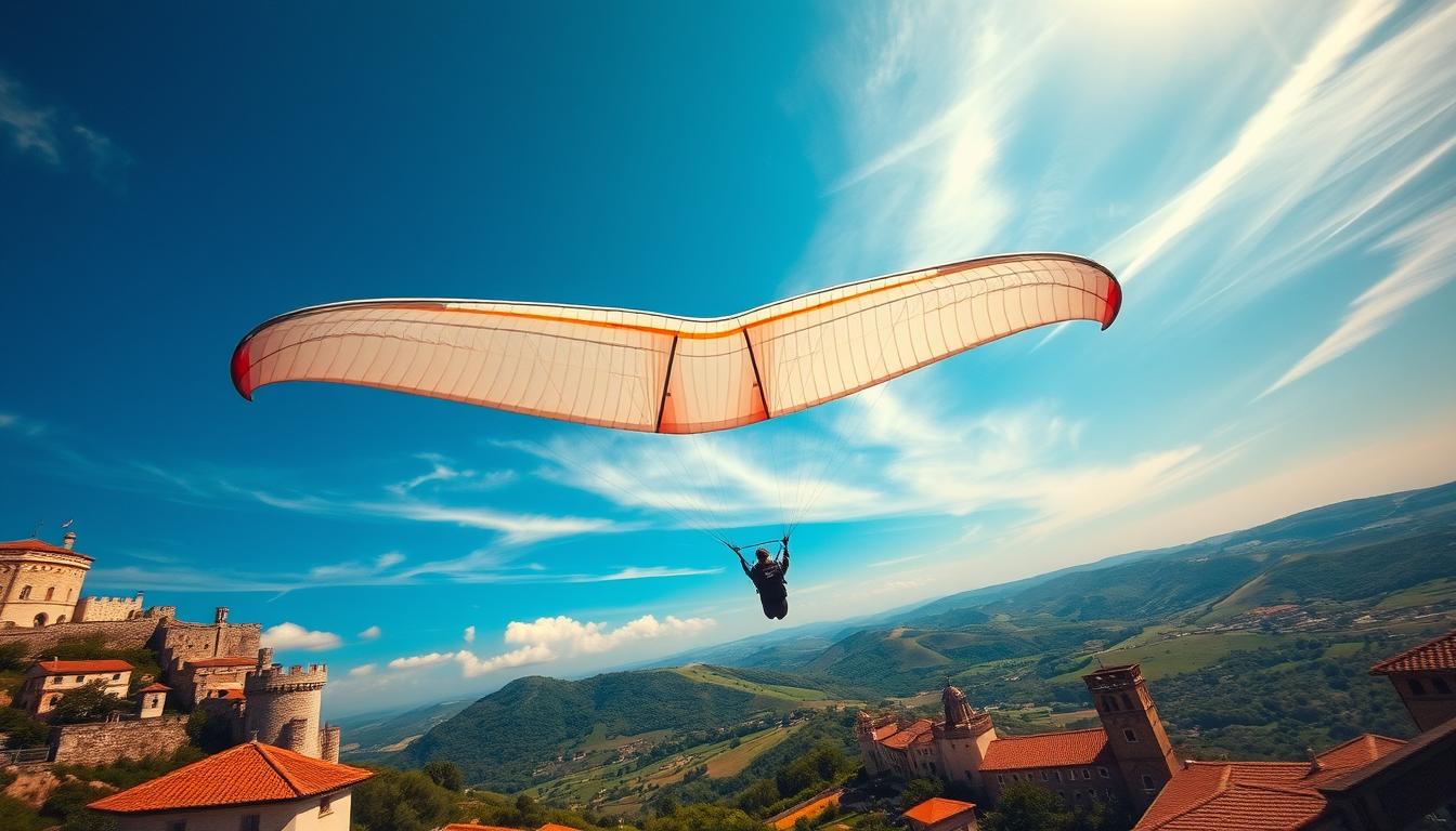 Paragliding: Experience the thrill of soaring over San Marino's landscapes.